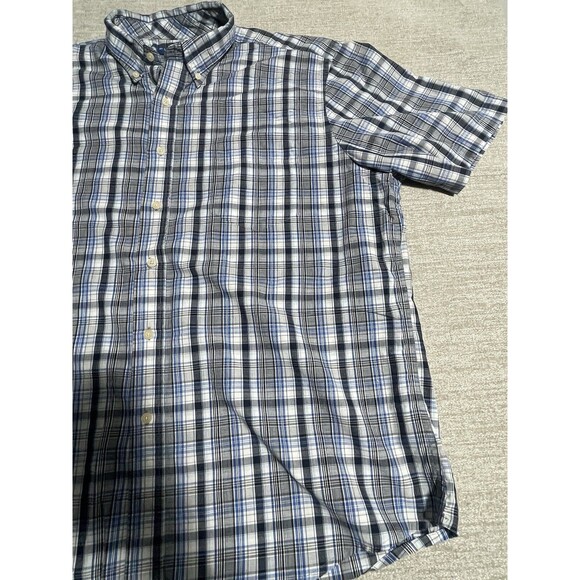Puritan Shirt Men’s Extra Large Button Down Short Sleeve Blue Plaid - Picture 3 of 10